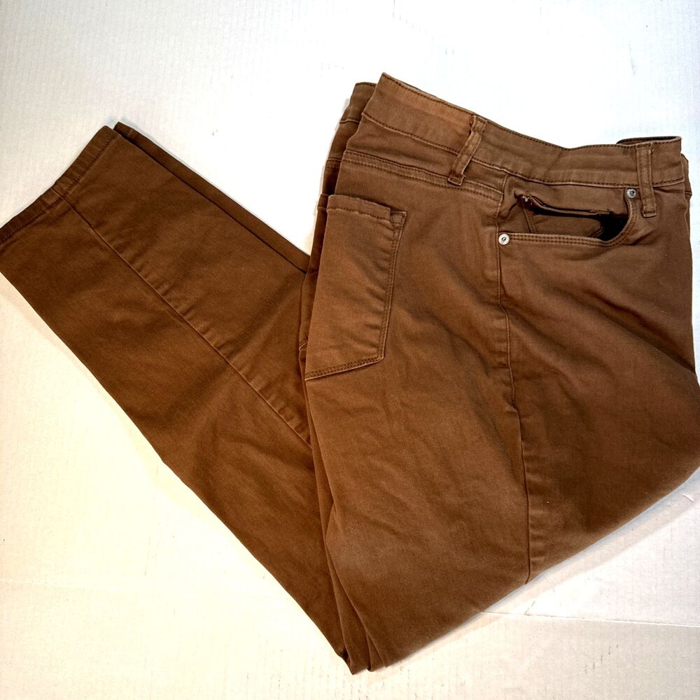STS blue Darren Mid rise Pants Sz 16/33 Choc Brown Stretch 5 Pocket Fall Natural